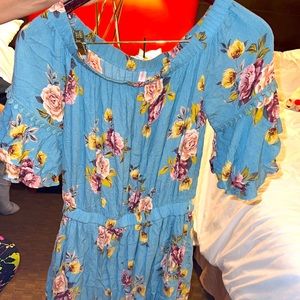Blue Floral Romper
